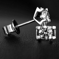 Jewelry Fashion Women Men Crystal Silver Plated Zircon Ear Studs Earrings Accessory Good Jewerly Accessories Design Cheap Comfortable Cute Simple Styling Casual