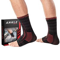 Red Eagle Pro Ankle Brace Compression Sleeves, Pair, Relieve Joint Pain or Swelling, Reduce Inflammation or Recovery Time, Support Plantar Fasciitis, Achilles Tendon, Heel, Arch (Black, S)