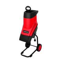 PowerSmart PS10 15-Amp Electric Garden Chipper/Shredder with Safety Locking Knob, red, Black