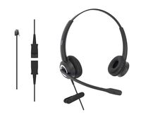 DailyHeadset RJ9 Corded Office Phone Noise Canceling Headset for Aastra Avaya Alcatel-Lucent Allworx AltiGen Digium IPitomy Landline Telephone (Binaural)