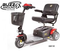 Golden Technologies - Buzzaround EX - Travel Scooter - 3-Wheel - Red