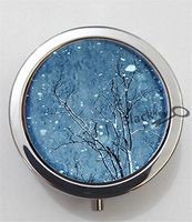 BlackKey Tree Top Branches 3-Compartment Decorative Pocket Gift Box Case Organizer for Pill, Color 1 -1934