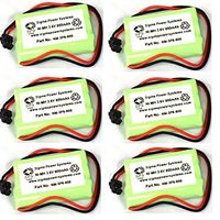 SPS Brand 3.6V 800 mAh Replacement Battery for Uniden TCX860 CordlessPhone (6 Pack)
