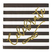 X&O Paper Goods Blank and White 'Celebrate' Dessert and Luncheon Napkins, 20pc, 6.5'' W x 6.5'' H