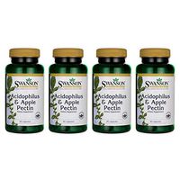 Swanson Acidophilus & Apple Pectin 90 Capsules (4 Pack)