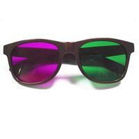 Hard Plastic Green and Magenta Anaglyph 3D Glasses for Movies and Games - Family Packs (4pcs Pack)
