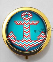 BlackKey Beautiful Anchor 3-Compartment Decorative Pocket Gift Box Case Organizer for Pill, Color 2 -1650