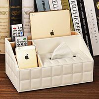 T-ZJHC Multi-Function Tissue Box Living Room Coffee Table Paper Remote Control Storage Box Creative Simple and Lovely, White Sheepskin