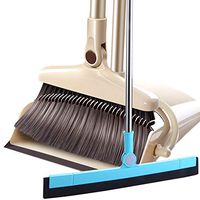 Fitlyiee Broom and Dustpan Set with Long Handle and Teeth Combo Light Weight Cleaning Tools for Home Kitchen Office Wisp and Dust Cleaner