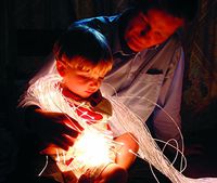 SE1001-LED1000 Sensory & Therapy Large Fiber Optic Lighting Kit - (100 Tails 3.28') With LED Colorchange Illuminator