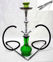 2 hose 20" go Green Hookah nargila bar narguile nargile glass water Vase new