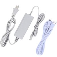 Wii U Gamepad Charger Kits, AC Power Adapter Charger Cable and USB Charging Cord for Nintendo Wii U Gamepad Remote Controller