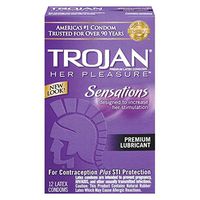 Trojan Her Pleasure Lubricated Premium Latex Condoms 12 ct (Quantity of 3)