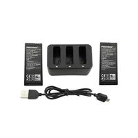 Dailyfun Charger for DJI Ryze Tello RC Drone 3-in-1 with 2 PCS 3.8V 1100mah Lithium Battery USB Charger Adapter
