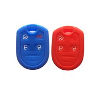 Red and Navy Blue Silicone Key Fob Case Cover Skin Key Jacket Keyless Smart Jacket Cover Protector for Ford Expedition F150 F250-350 LINCOLN Navigator
