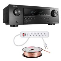 Denon AVR-S540BT Receiver, 5.2 Channel, 4K Ultra HD Audio and Video, Home Theater System, Built-in Bluetooth and USB Port, Com patible with HEOS Link for Wireless Music Streaming 3 Piece Bundle