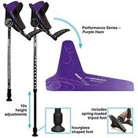 smartCRUTCH Performance Series Forearm Crutch with Premium Spring Loaded Flextip, 15-90 Degree Rotation - 2 Adult Ergonomic Adjustable Walking Aids - Medium, Toughen Up