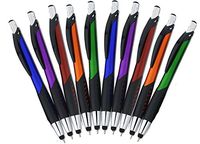 SyPen 2 in 1 Capacitive Stylus & Ballpoint Pen Comfort Grip For Any touchscreen Device, iPad, iPhone 6,6 Plus, iPod, Android, Galaxy, Dell, Note, Samsung (Black- 10 Pack)