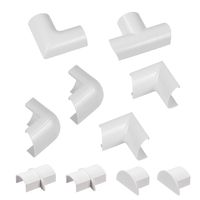 D-Line Cable Raceway Clip-Over Accessories | Join Multiple Channels of D-Line Cord Covers | Coupler and Connector Multipack (Medium (Mini), White)
