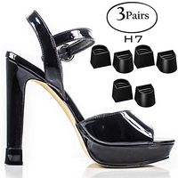 Heel Hunks Black H7 17mm 3-Pairs Heel Protectors Replacement Tip Caps for High Heel Shoes and Stiletto - Anti-Slip and for Grass - (Pack of 3)