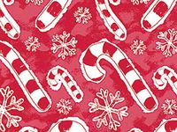 Holiday Kids - Flakes & Candy Canes 18"x417' Gift Wrap Half Ream Roll (1 roll) - Wraps -X2084H18