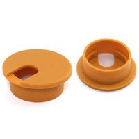 HJ Garden 2pcs 1-3/8 inch Desk Wire Cord Cable Grommets Hole Cover for Office PC Desk Cable Cord Organizer Plastic Cover Orange