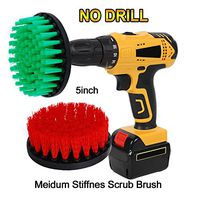 HIFROM (Pack of 2) 5inch Medium Heavy Duty Scrubbing Cleaning Power Scrubber Cleaning Drill Brush Kit for Bathroom Surfaces Tub, Shower, Tile and Grout