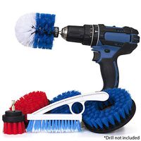 6 Piece Drill Scrub Brush Attachment Set for Shower, Tub, Tile, and Grout Cleaning - All Purpose Power Scrubber Drill Bit Brushes Medium and Stiff Also for Bathroom, Kitchen, and Floor Surfaces
