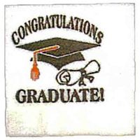 600 (12 Pks of 50) 2 Ply 10" X 10" Beverage Cocktail Napkins Graduation