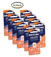 PACK OF 10 - Rayovac Hearing Aid Batteries, Size 13, 4 count