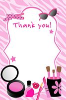 30 Hot Pink Glamour Diva Girl Birthday Party Blank Thank You Cards + 30 White Envelopes