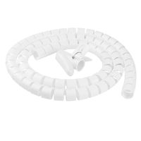 Cable Organizer Coiled Tube Sleeve Cable EZ Cable Bundler - Flexible Expandable Cable Management Sleeve（Diameter 16mm 2M White）