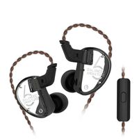 erjigo KZ IEM Earphone 3BA Balanced Armature Headphone HD Sound in Ear HiFi Stereo Noise Cancelling Earbuds AS06 Triple-Driver Universal-Compatible with Smartphones (Black with MIC)