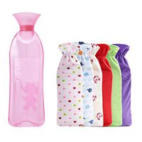 FANCY PUMPKIN Strip Hot Water Bottle +Random Flannel Cover Hot & Cold Relief #01