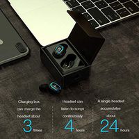 MuDella True Wireless Earbuds TWS Bluetooth Headphones V4.2 Stereo Headset with Cordless Portable Charging Box Sweatproof in-Ear Earphones Built in Microphone & Dual Speakers for Phone Calls