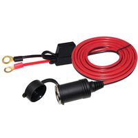 SPARKING 13FT Car Female Cigarette Lighter Plug Socket to Eyelet Terminals 12V Extension Cable with 15A Fuse(13FT)