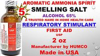 Special pack of 5 AMMONIA AROMATIC SPIRIT HUMCO 2 oz by Med-Choice