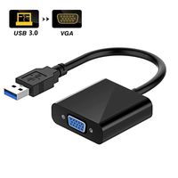 USB to VGA Adapter, USB 3.0/2.0 to VGA Adapter Multi-Display Video Converter- PC Laptop Windows 7/8/8.1/10,Desktop, Laptop, PC, Monitor, Projector, HDTV, Chromebook. No Need CD Driver. (Black)