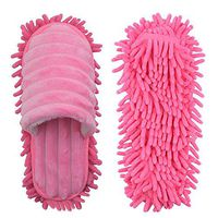 Microfiber Mop Slippers Dust Mop Slippers Multifunction Floor Cleaning Mop Slippers Hair Cleaner Detachable Mopping Shoes House Cleaning Mop Microfiber Sole Pink Small