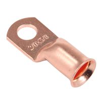 8pcs 3/0 AWG - 3/8'' Wire Lugs, UL Listed Heavy Duty Bare Copper Eyelets Tubular Ring Battery Cable Ends with 2:1 Heat Shrink Tubing Assortment Kit