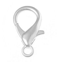 100pcs Silver Lobster Claw Clasp 20mm Large Connector Beads for Bracelet Necklace Charm Jewelry Craft Making CF41-1