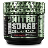 NITROSURGE Pre Workout Supplement - Endless Energy, Instant Strength Gains, Clear Focus, Intense Pumps - Nitric Oxide Booster & Powerful Preworkout Energy Powder - 30 Servings, Fruit Punch