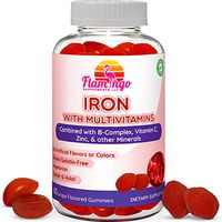 Iron Gummies Plus Multivitamin- Vitamin C, Zinc, B Complex, and Biotin for Fatigue, Anemia, Pregnancy. Good for Vegans and Vegetarians, Women, Kids, and Men. Grape Flavor. 60 Count