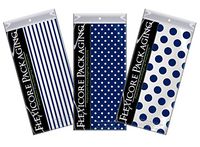 Flexicore Packaging | Pin Stripe & Polka Dot Gift Wrap Tissue Paper | Size: 15 Inch X 20 Inch | Count: 30 Sheets | Color: Navy Blue | DIY Craft, Art, Wrapping, Decorations