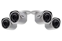 Lorex E581CB Series 5MP Indoor/Outdoor Day & Night Super HD IP Security Bullet Camera with 2.8mm F2.0 Fixed Lens, 2592x1944, IP67 Weatherproof, Color Night Vision - 4 Pack