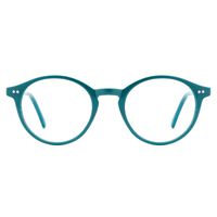 TIJN Blue Light Blocking Glasses Men Women Vintage Thick Round Rim Frame Eyeglasses ((Blue Light Blocking-Spring Hinges) Green)