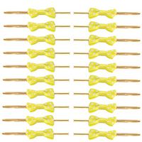 Hemoton 100pcs Colors Bow Tie Twist Lovely Cute Bow Twist Tie for Bakery Candy Lollipop Sealing Cello Bag Treat Bag(Yellow)