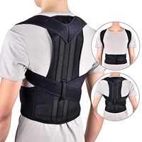 B&H-ERX Adjustable Back Spine Posture Corrector Adult Humpback Pain Back Support Brace Shoulder Belt Posture Correction,Black,M