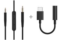 Replacement Audio Cable for Bose Noise Cancelling Headphones 700, NCH700-2.5mm to 3.5mm Male Stereo Cord with Mic and Volume Control, Works with Apple, Android, USB-C to 3.5mm Headphone Jack Adapter