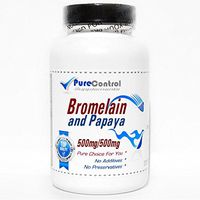 Bromelain and Papaya 500mg/500mg // 180 Capsules // Pure // by PureControl Supplements